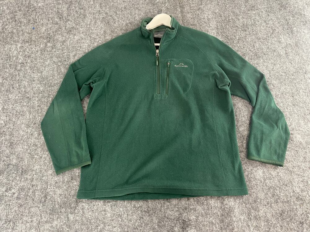 Kathmandu Sweater Mens Medium Quarter Zip Fleece Jacket Green Pullover N197